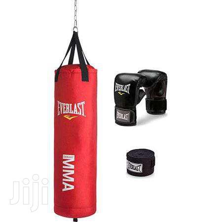 Boxing Punch Bag New Everlast Gloves Wrap