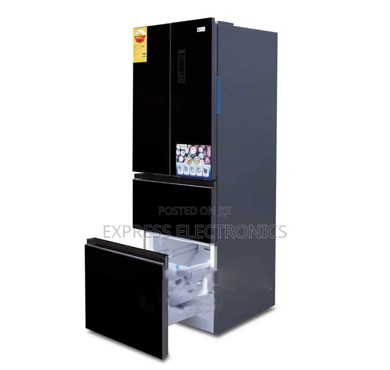 Pf-441mbdg-1a Four Doors Pearl Fridge Black 320l
