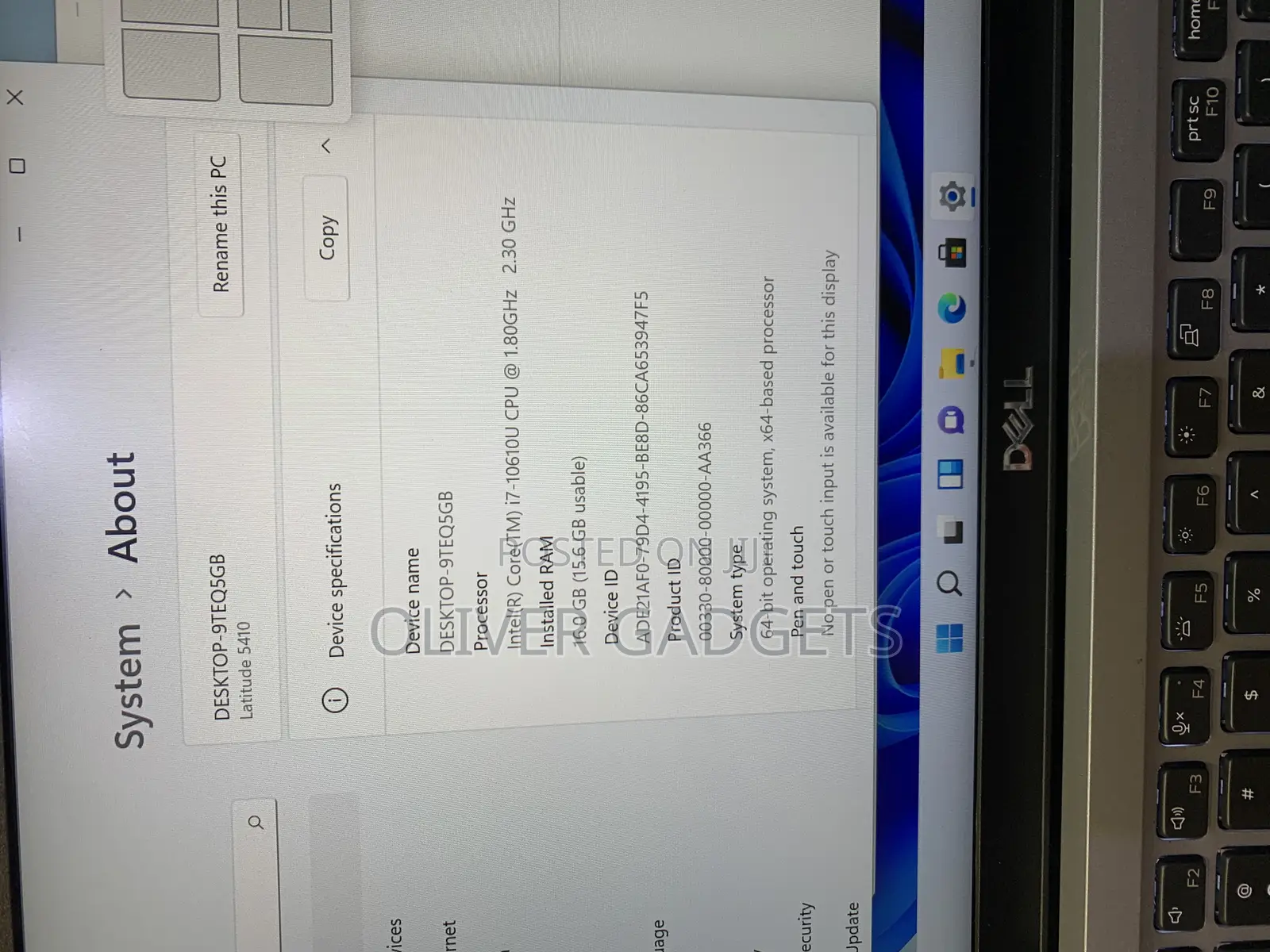 Laptop Dell Latitude 5410 16GB Intel Core i7 SSD 256GB