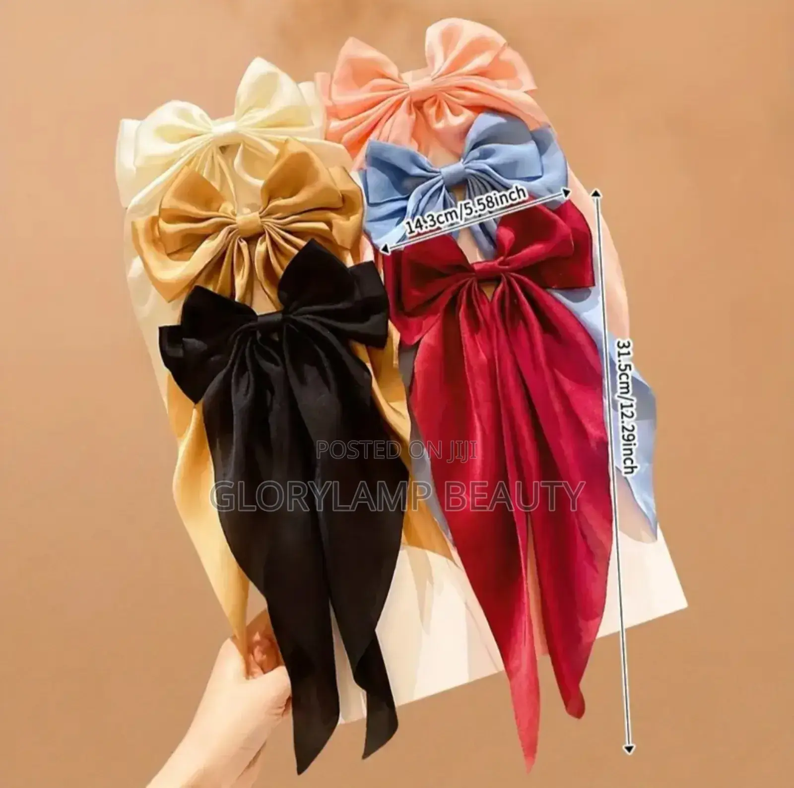 Satin Bow Hairclips for Women