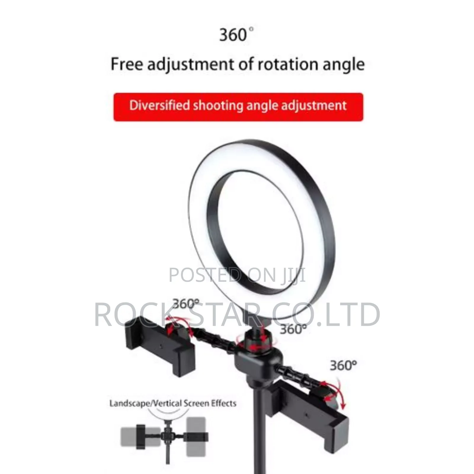 High Quality Ring Light With Tripod and 2 Phone Holders. 6 '' Inches.