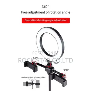 High Quality Ring Light With Tripod and 2 Phone Holders. 6 '' Inches.