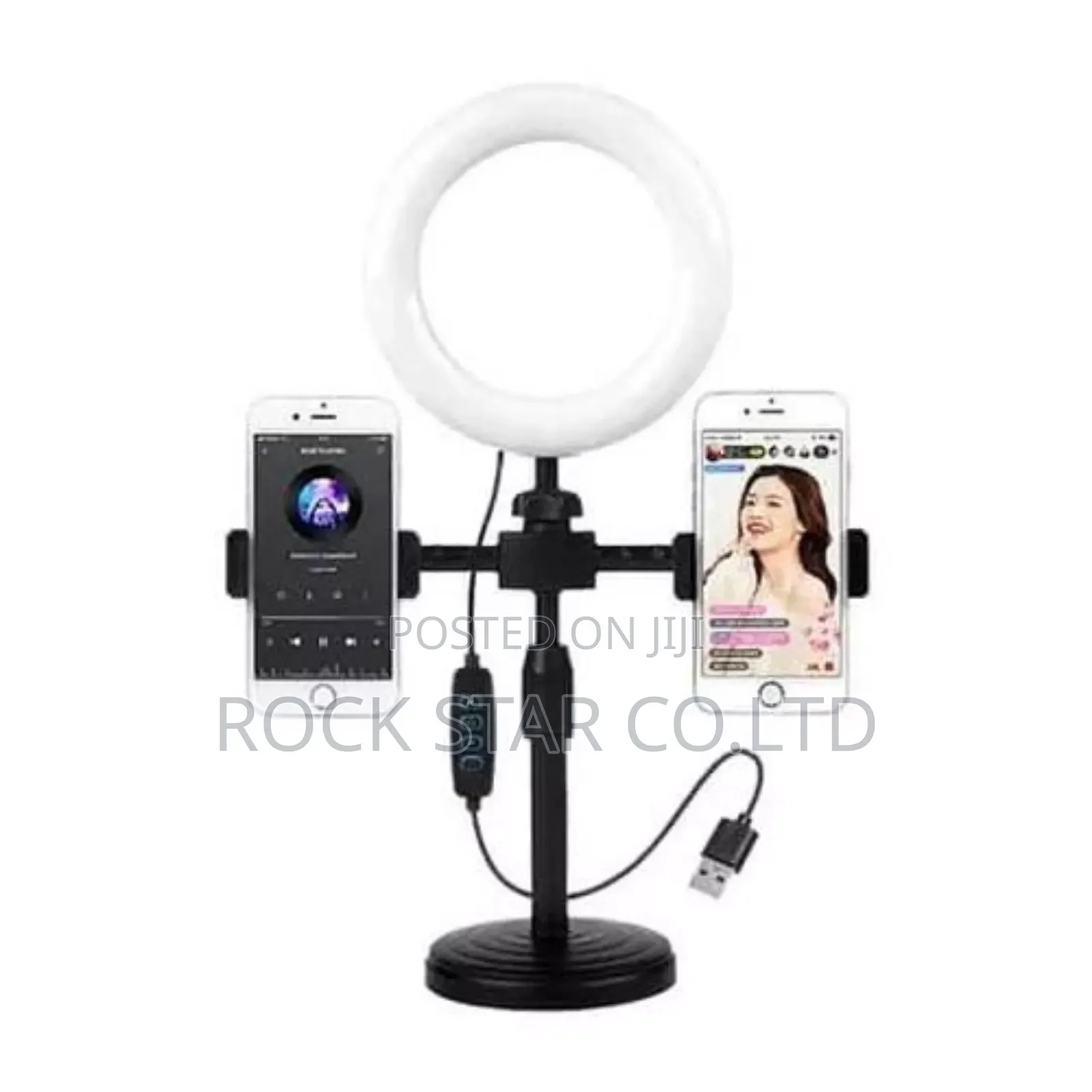 High Quality Ring Light With Tripod and 2 Phone Holders. 6 '' Inches.