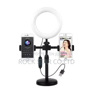 High Quality Ring Light With Tripod and 2 Phone Holders. 6 '' Inches.