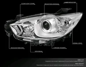 2013-2016 Mazda Cx5 Cx-5 Pair Style Projector Headlight  Chrome