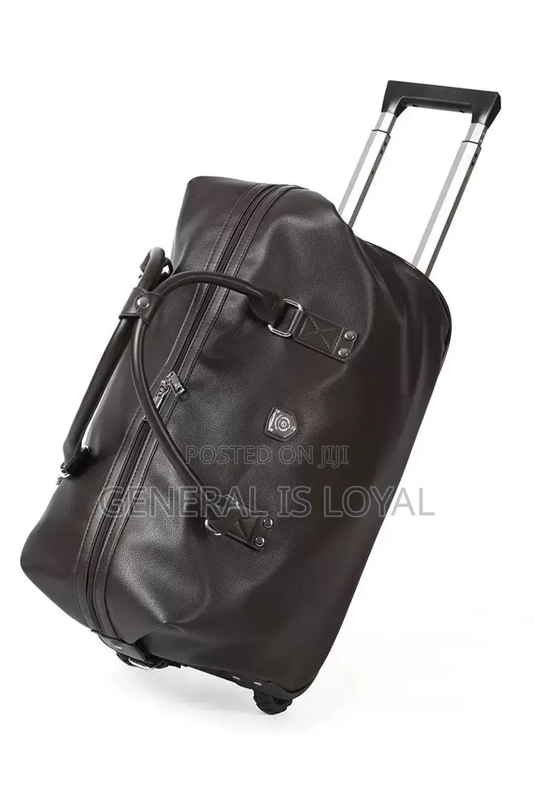Genuinely Leather Duffel Trolley Bag