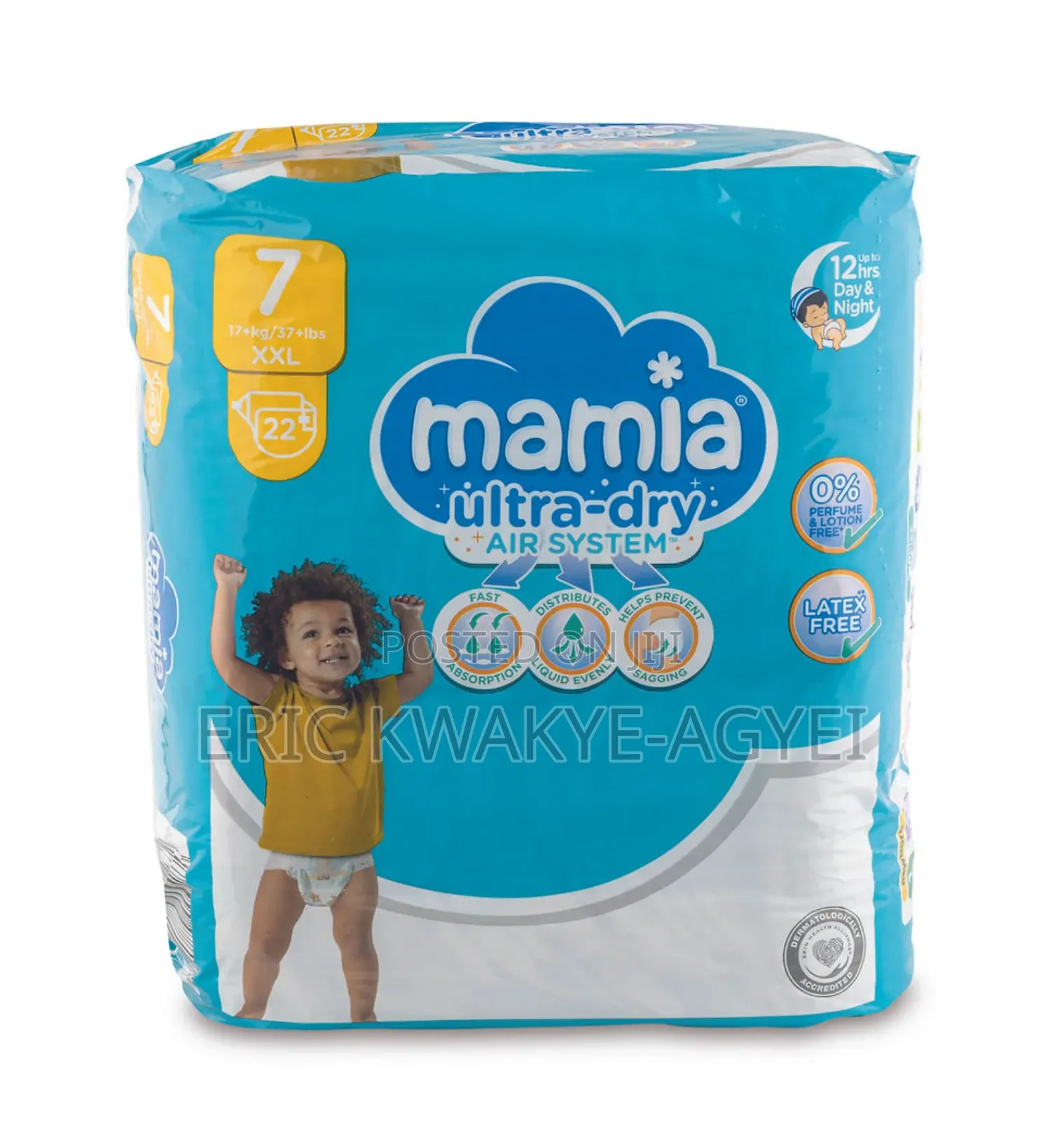 Mamia Nappies Ultra Dry Air System 22 Pack/Size 7 (Xxl)