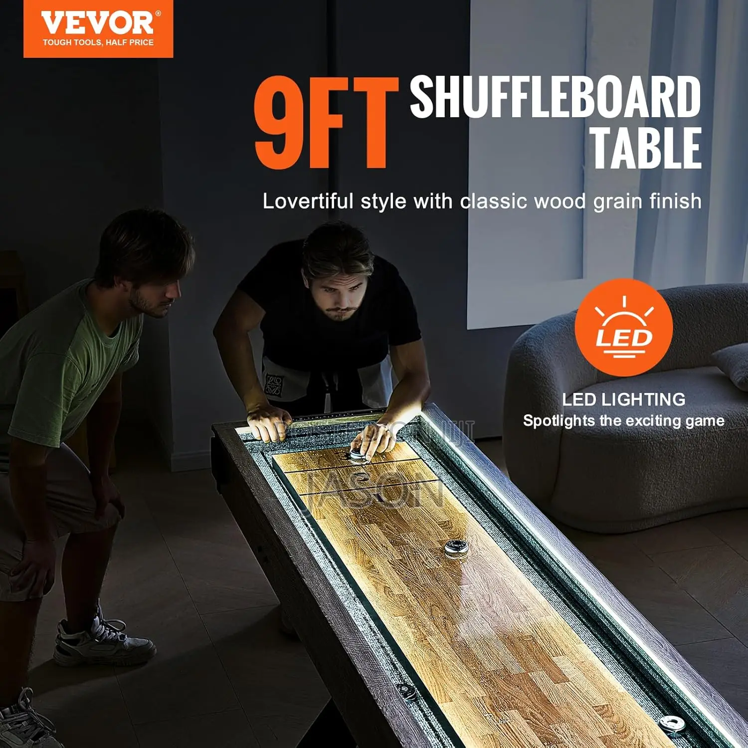 Vevor 9ft Led Shuffleboard And Bowling Combo Game Set
