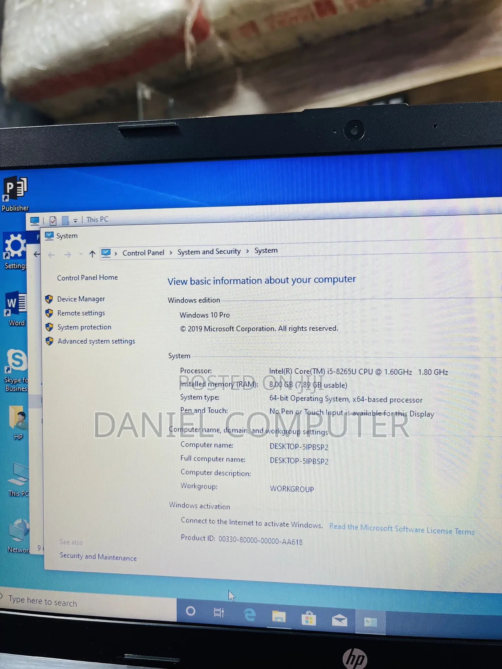 Laptop HP 250 G7 8GB Intel Core I5 HDD 1T