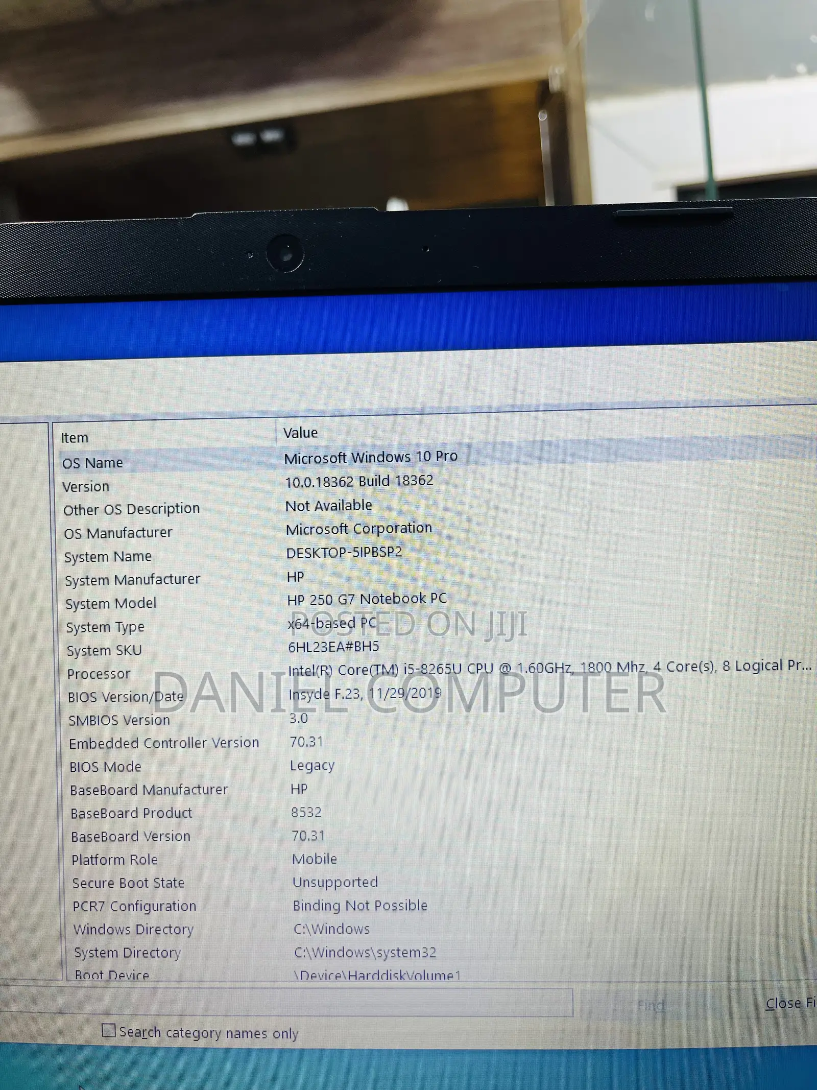 Laptop HP 250 G7 8GB Intel Core I5 HDD 1T