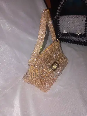 Luxury Champagne Gold Crystal Triangular Bag