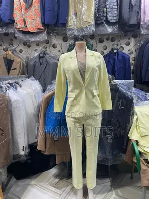 Ladies 2-Piece Trousers Suit in Curry and Gold Colour
