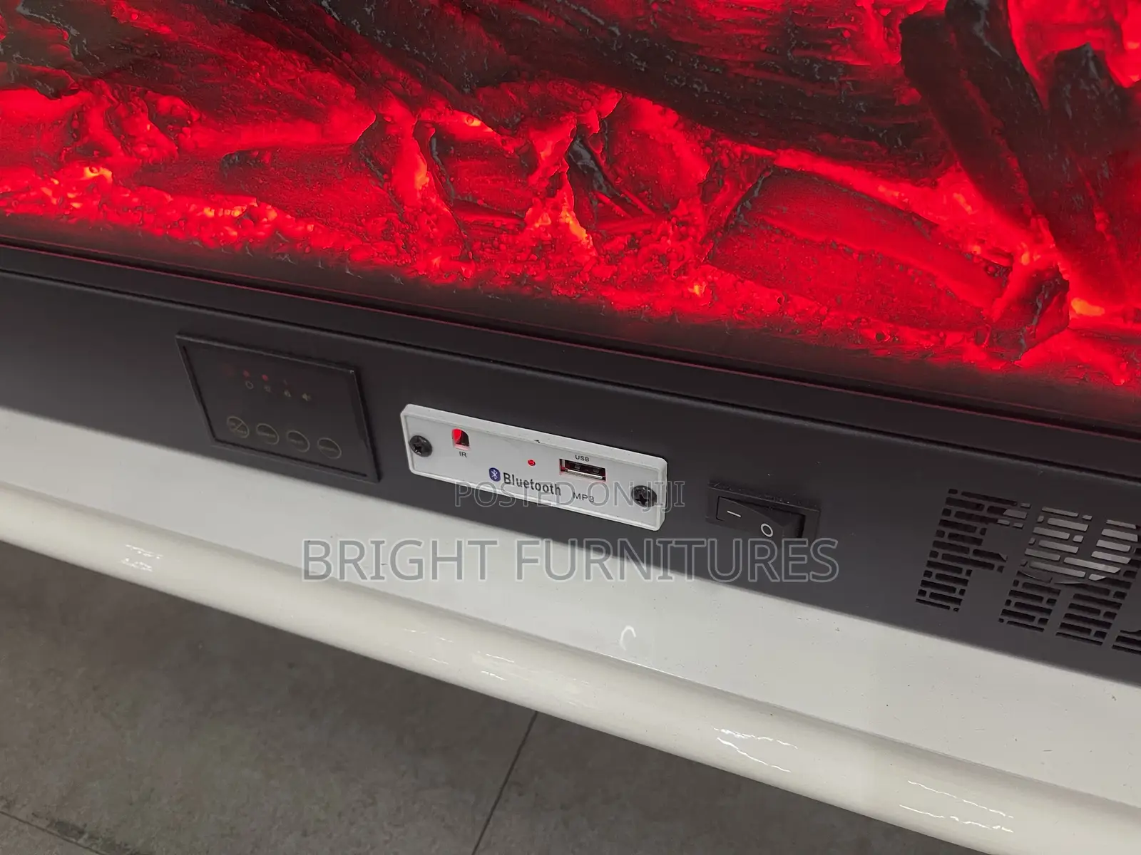 Electric Glass Top Wooden Tv Stand