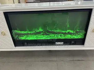 Electric Glass Top Wooden Tv Stand