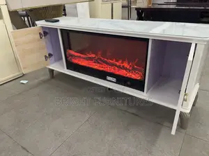 Electric Glass Top Wooden Tv Stand