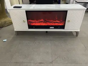 Electric Glass Top Wooden Tv Stand