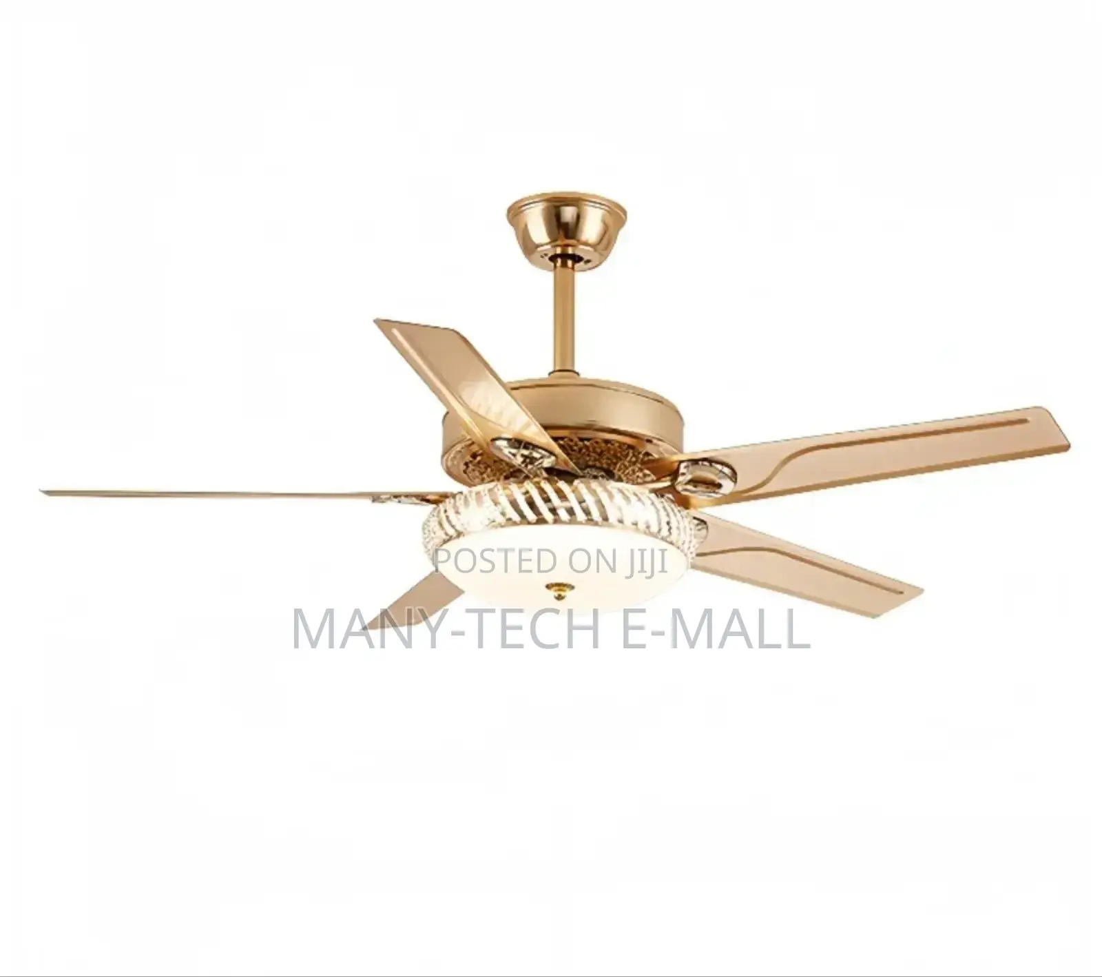 Metal Anti Dust Golden Fan With Light