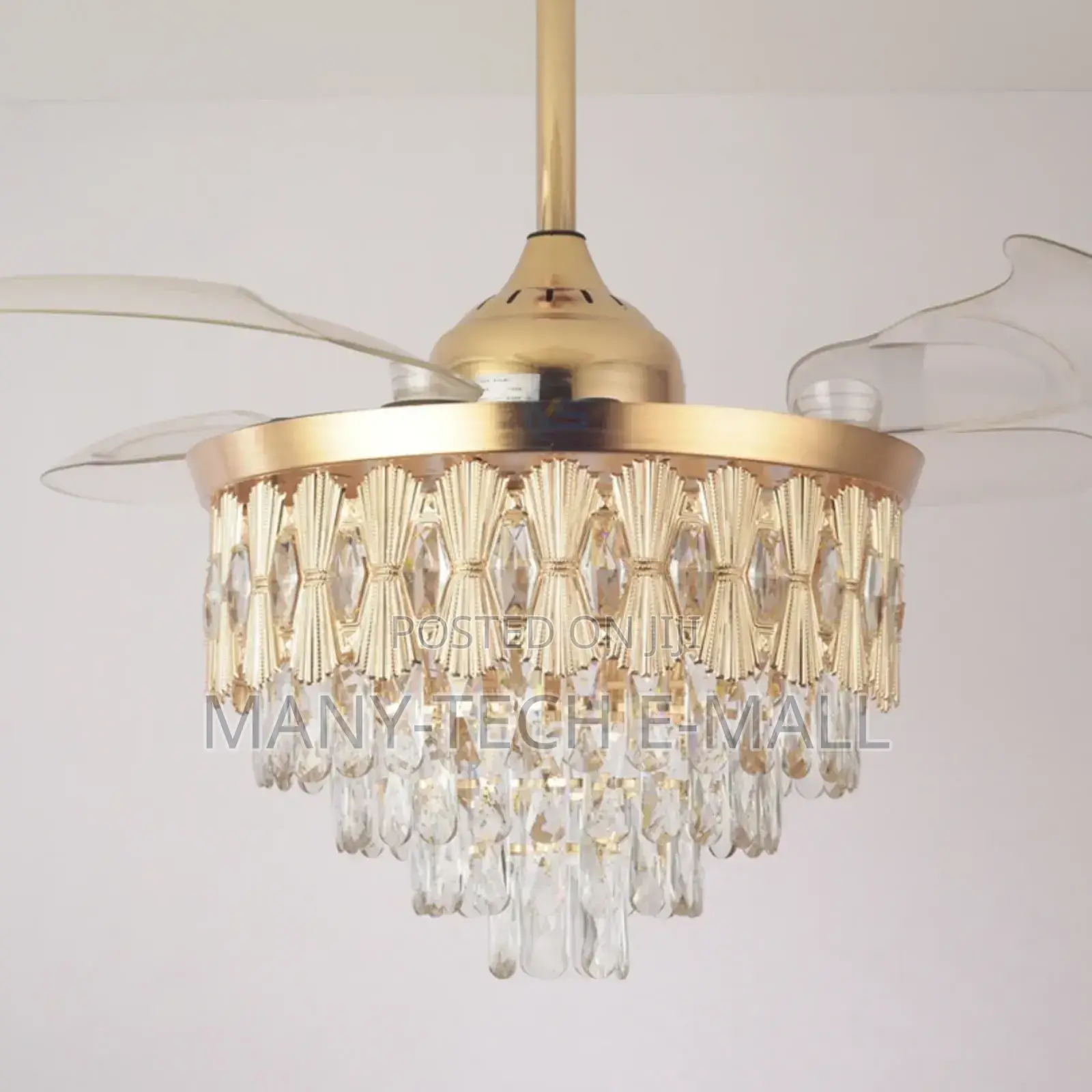 D2 Golden Crystal Chandelier Fan With Light.