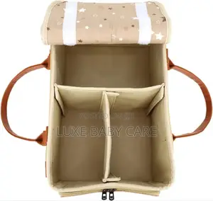 Diaper Caddy Organizer Bag With Lid and Removable Shoulder Strap