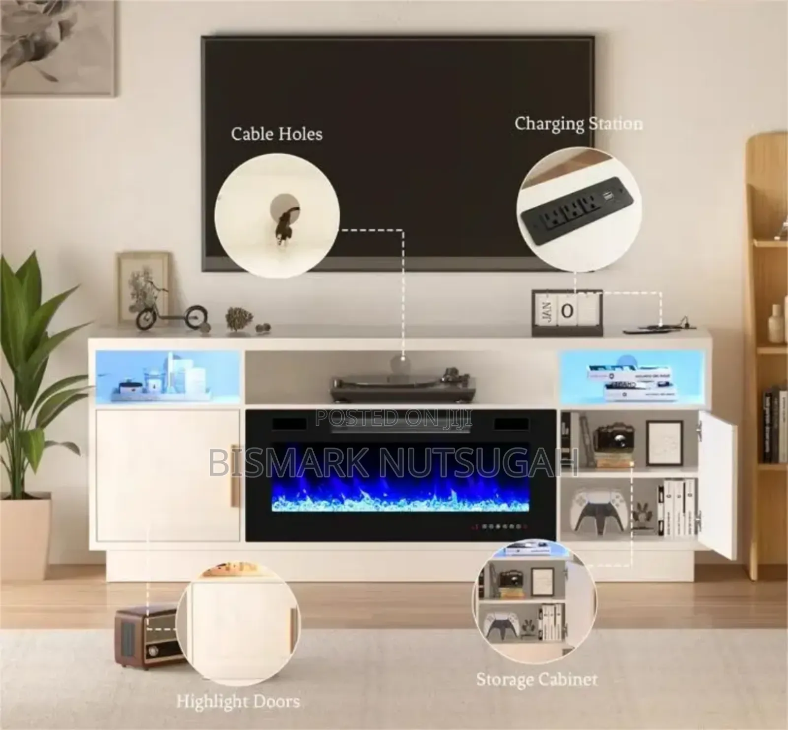 Modern Tv Stand With Fireplace Lantern