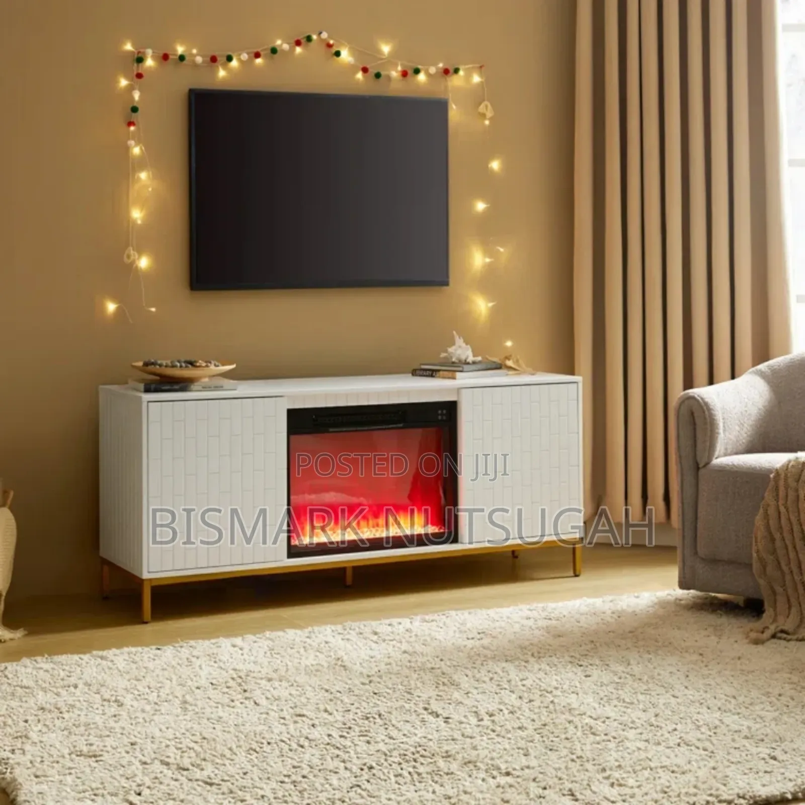 Modern Tv Stand With Fireplace Lantern