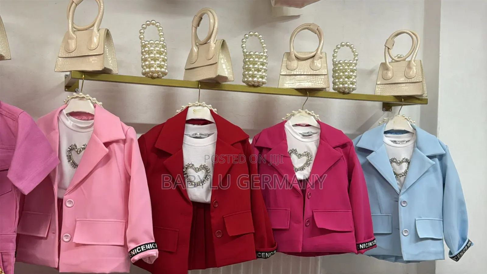5 Piece Pink Girl Suit With Handbag and Hair Band
