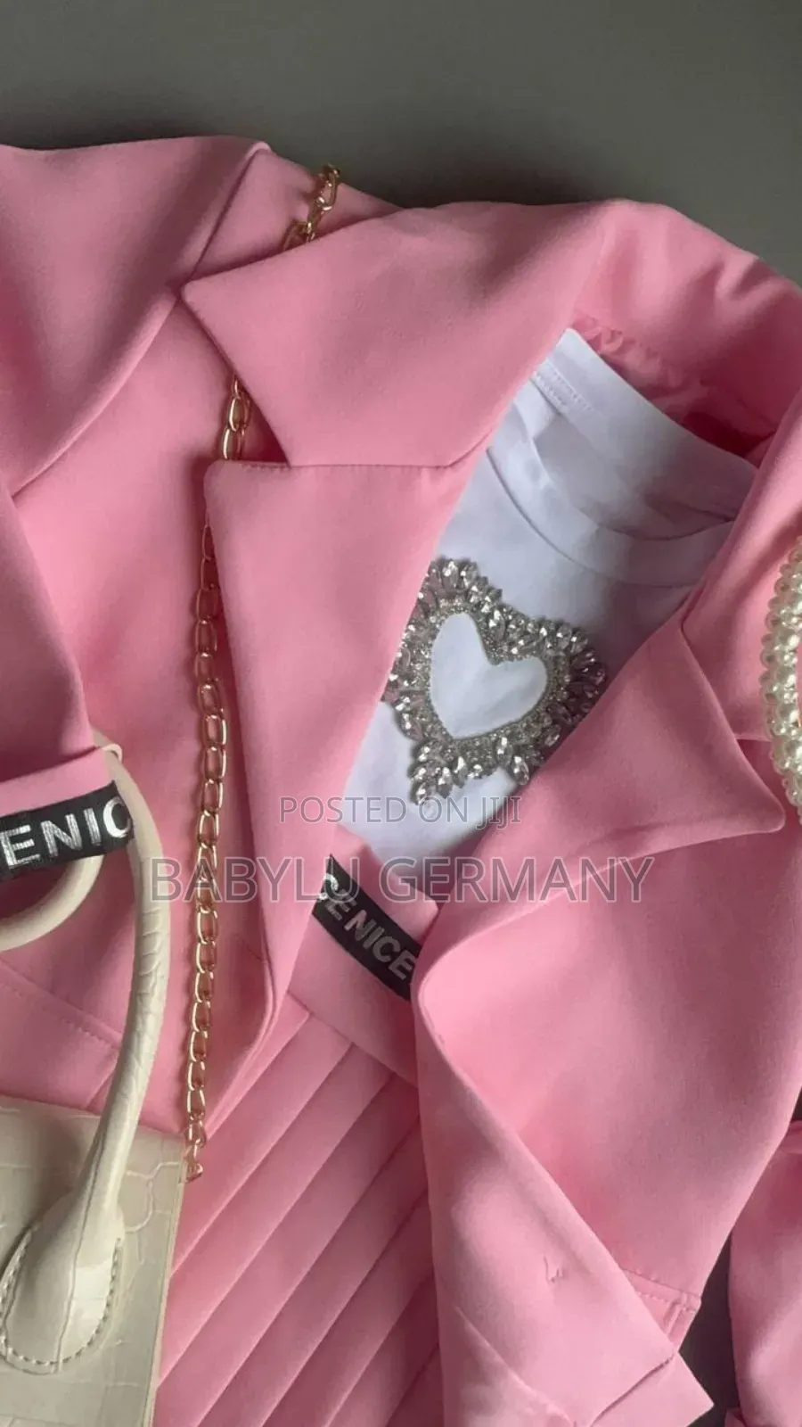 5 Piece Pink Girl Suit With Handbag and Hair Band