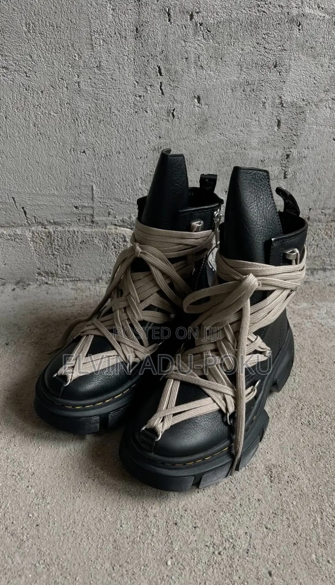 Rick Owen’S “ N “ Dr. Martens Collab High Boots