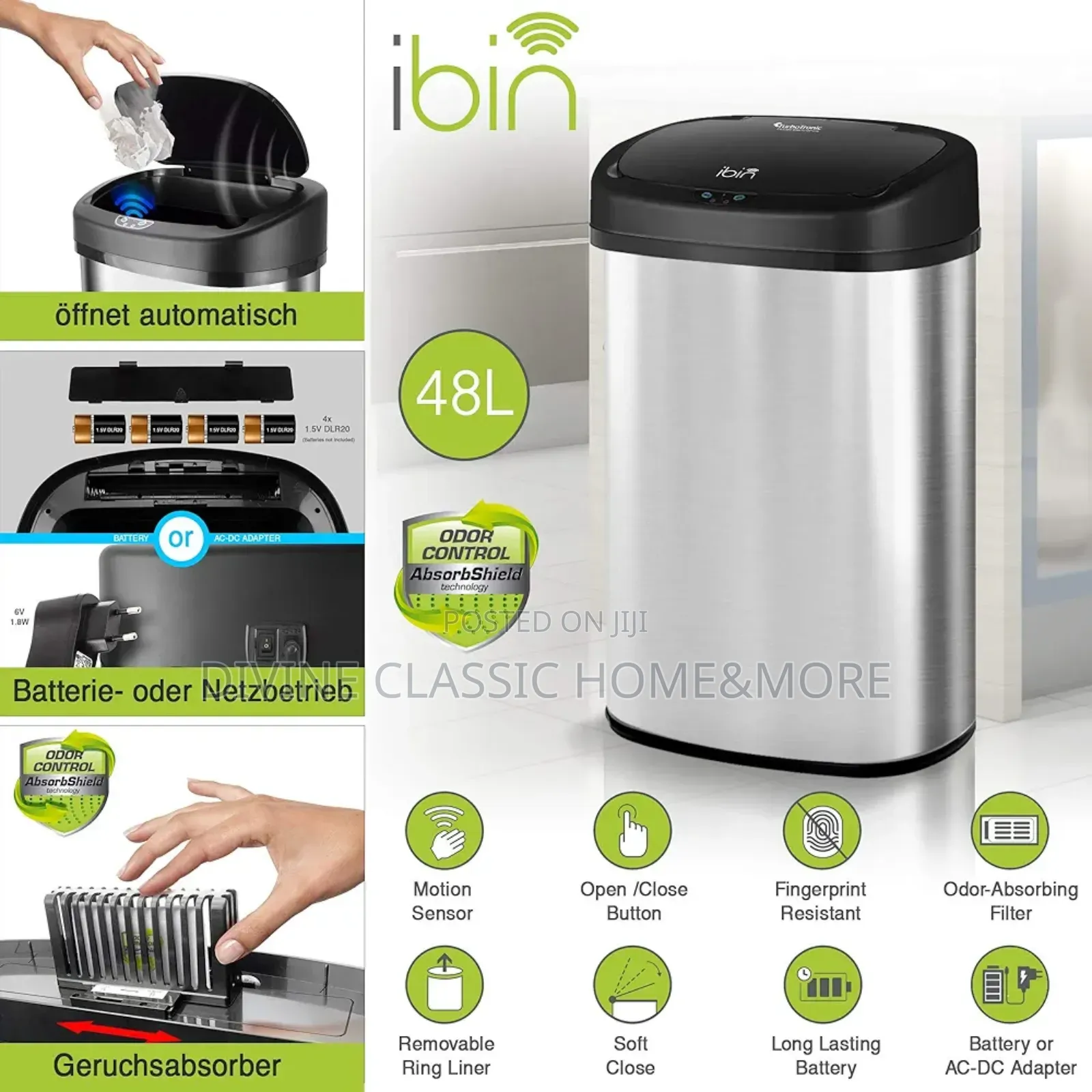 48liter Turbotronic Ibin Motion Sensor Bin
