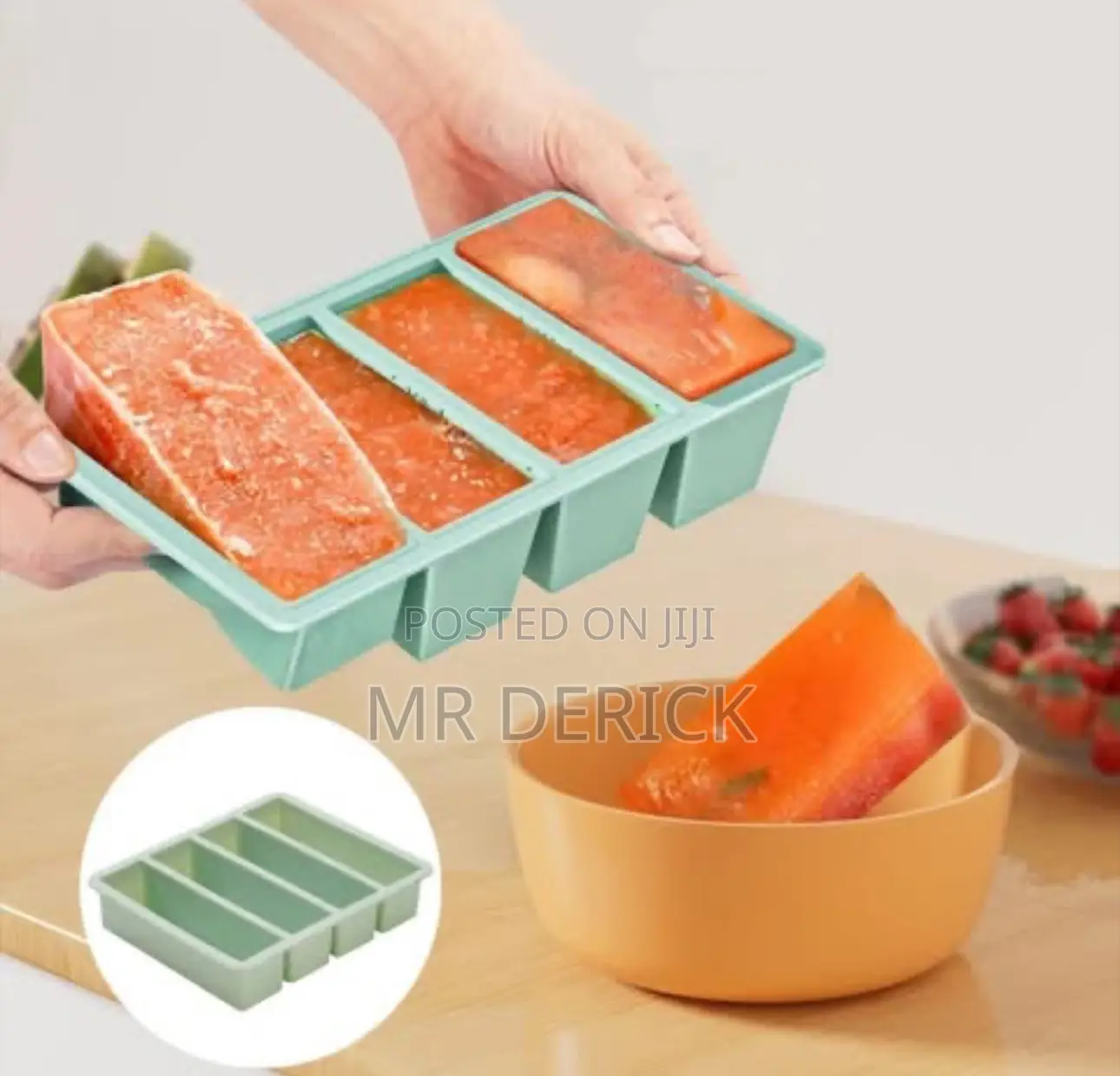 Silicone Mold Frozen Ice Cube Tray for 2 and 4cell Storage Container