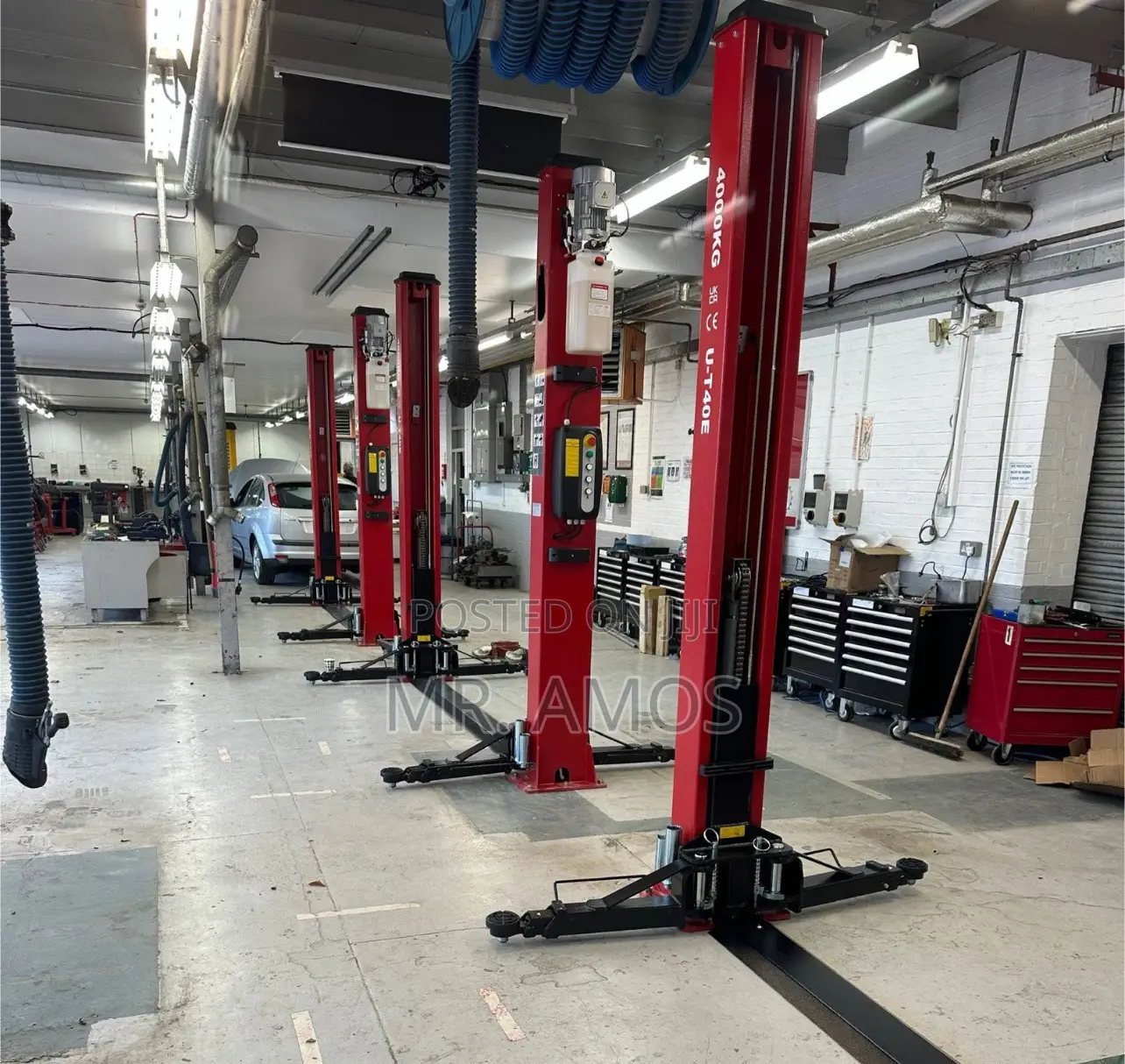 2 Posts Hydraulic Car Lift Jack With Floor Base Plate + Control Board