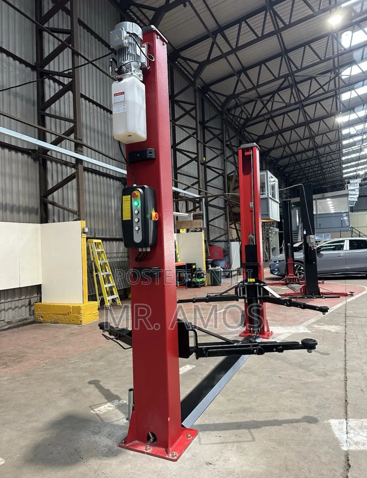 2 Posts Hydraulic Car Lift Jack With Floor Base Plate + Control Board