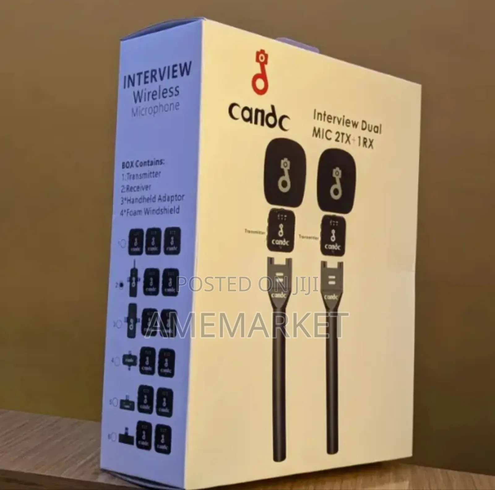 Candc Interview Boom Dual Mic 2tx+1rx Wireless Phone Camera Microphone