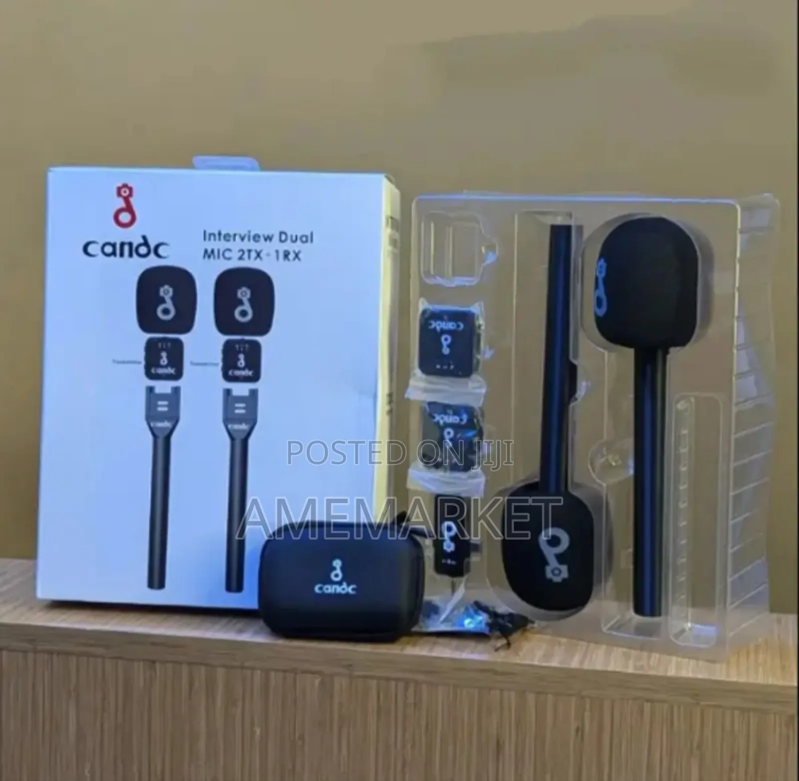 Candc Interview Boom Dual Mic 2tx+1rx Wireless Phone Camera Microphone