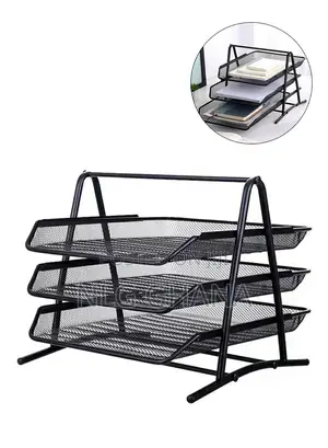 3 Tiers File Organizer Metal Mesh Stackable Desk Tray Paper. Ghx6725