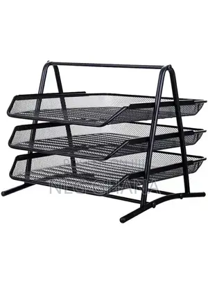 3 Tiers File Organizer Metal Mesh Stackable Desk Tray Paper. Ghx6725