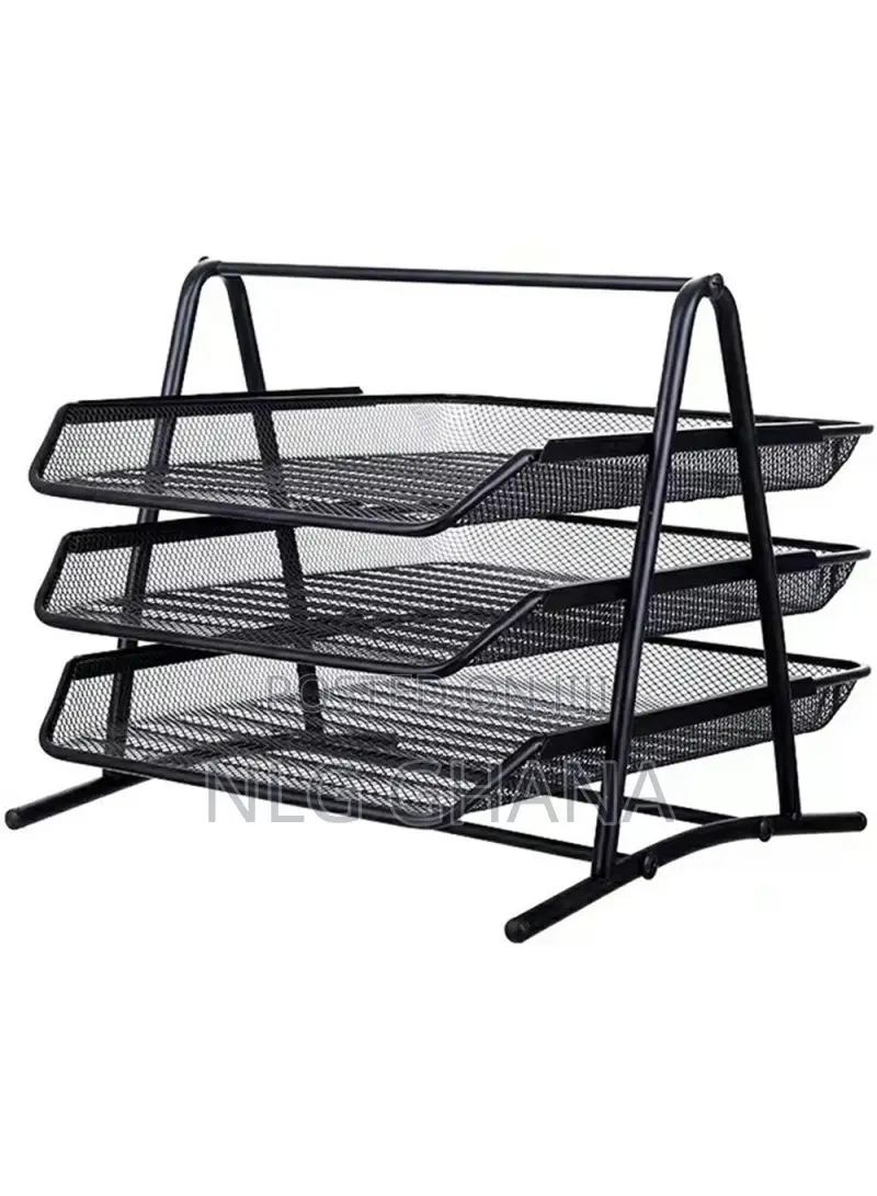 3 Tiers File Organizer Metal Mesh Stackable Desk Tray Paper. Ghx6725
