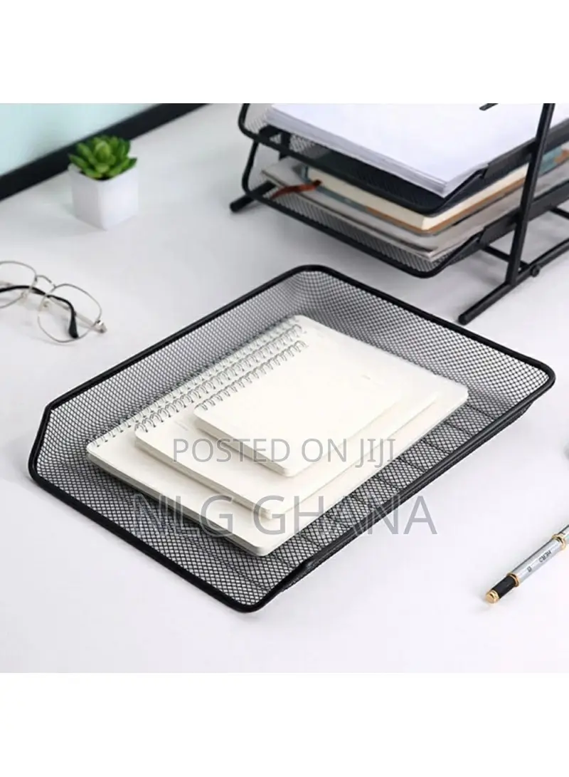 3 Tiers File Organizer Metal Mesh Stackable Desk Tray Paper. Ghx6725