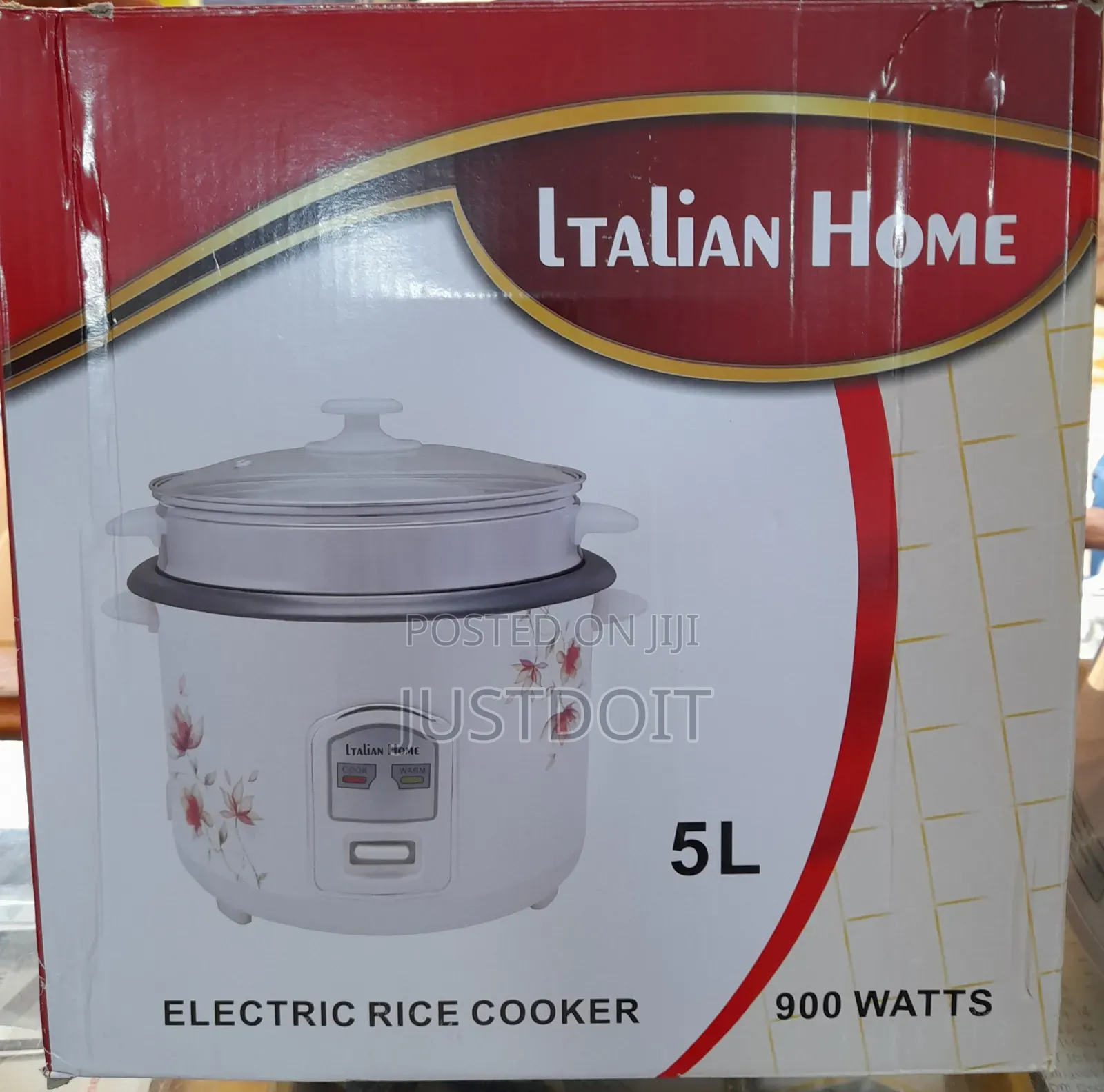 5l Italian Home Rice Cooker - Glass Top.