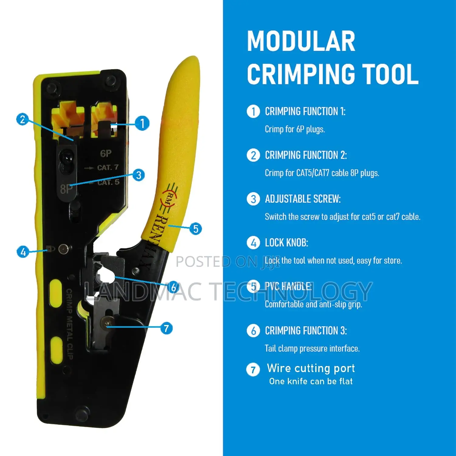 Cat-7 Crimping Tool Professional Network Wire Crimper