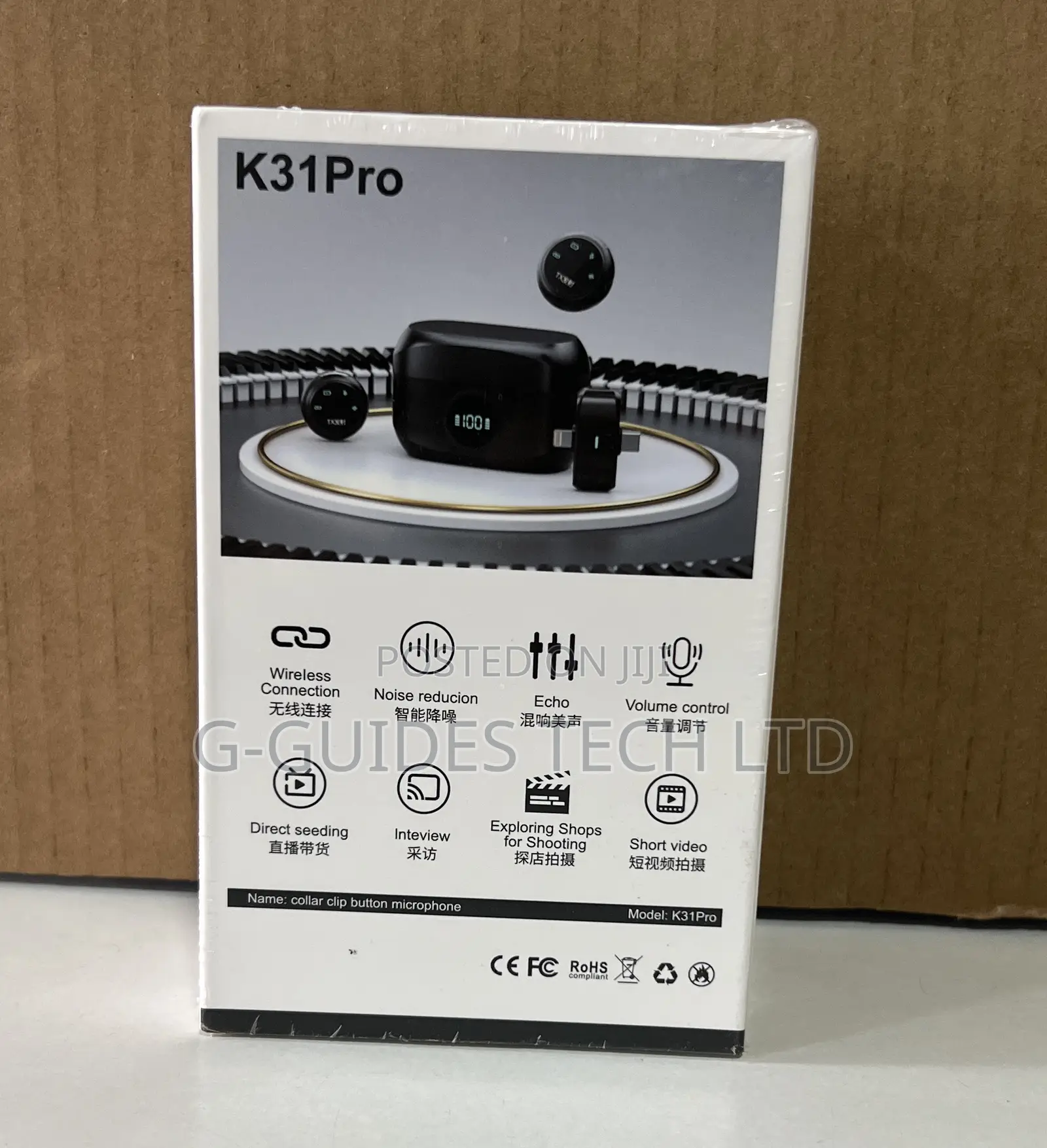 K31pro Collar Clip Button Wireless Microphone