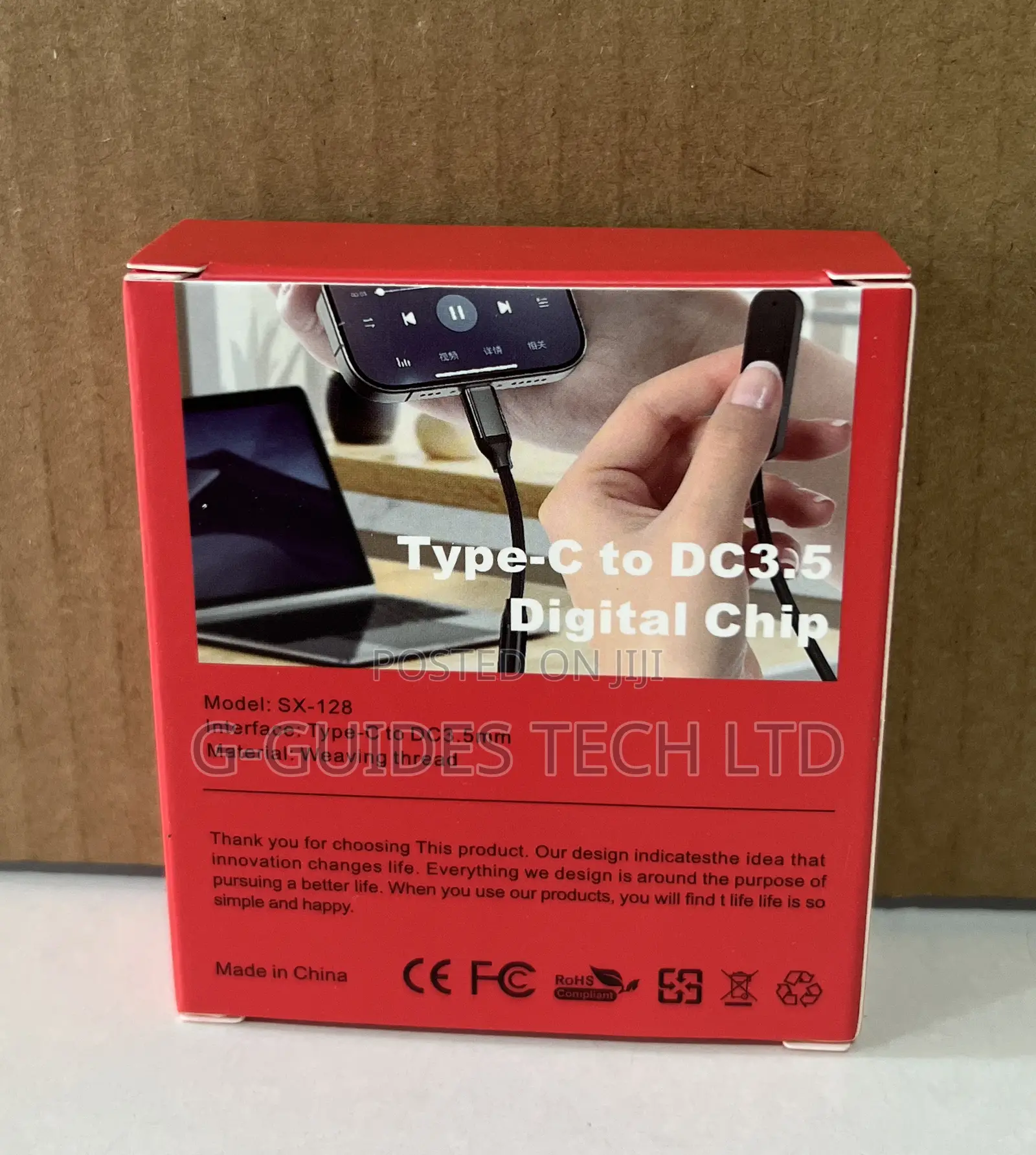 Type-C to 3.5mm Headphone Adapter With Digital Chip (Sx-128)