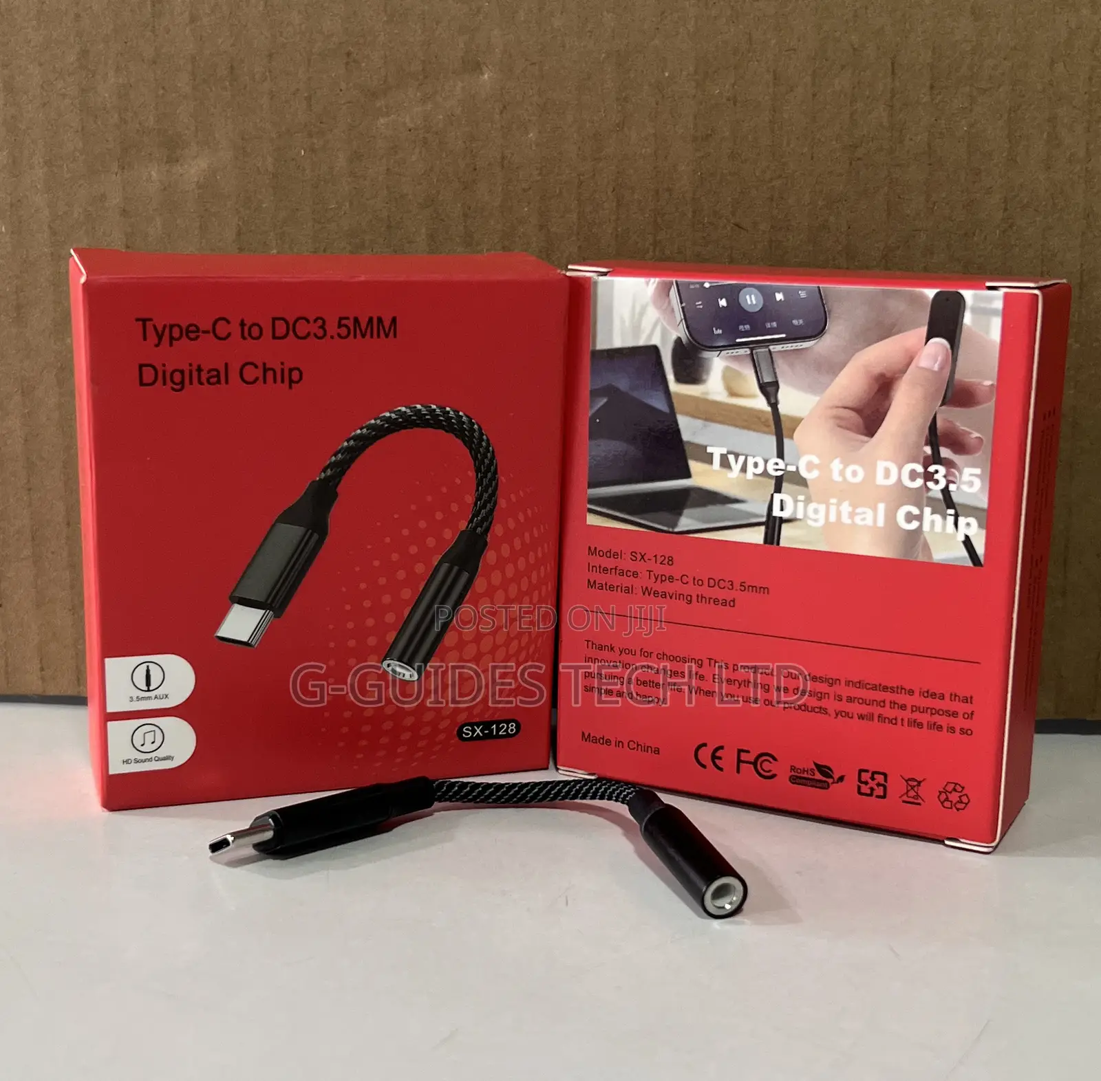 Type-C to 3.5mm Headphone Adapter With Digital Chip (Sx-128)