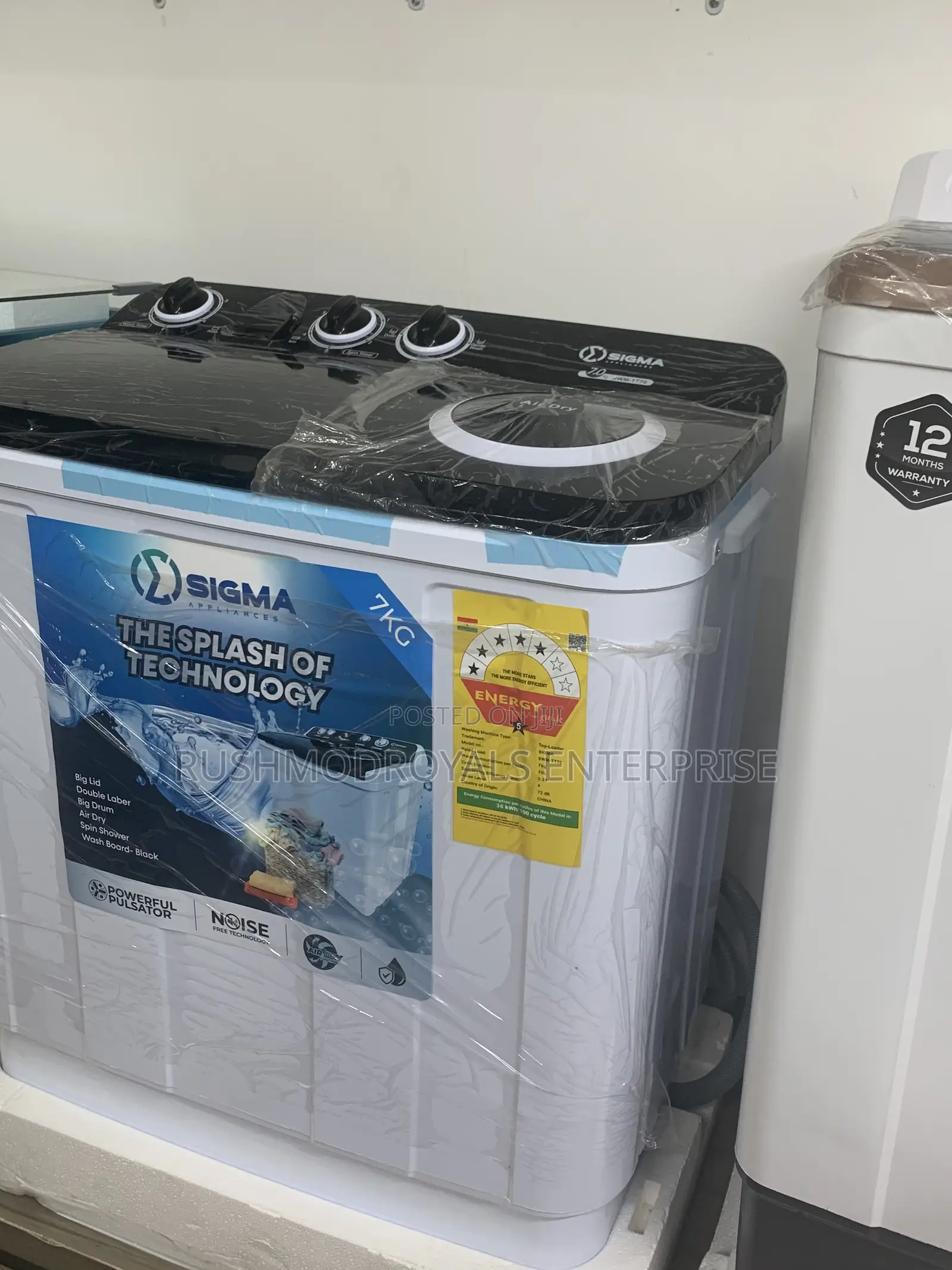 Powerful Cleaning, Effortless Drying: Sigma 7kg Twin Tub