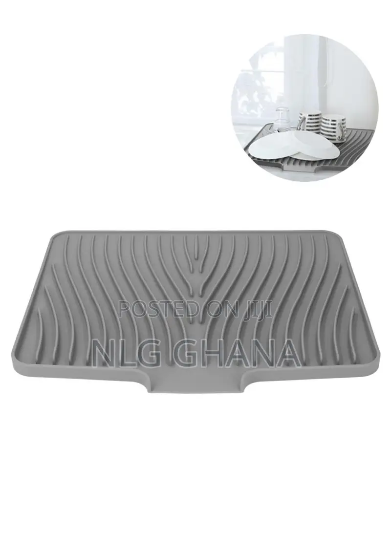 40x30cm Silicone Dish Drying Mat With Drain Lip. Tvx22415