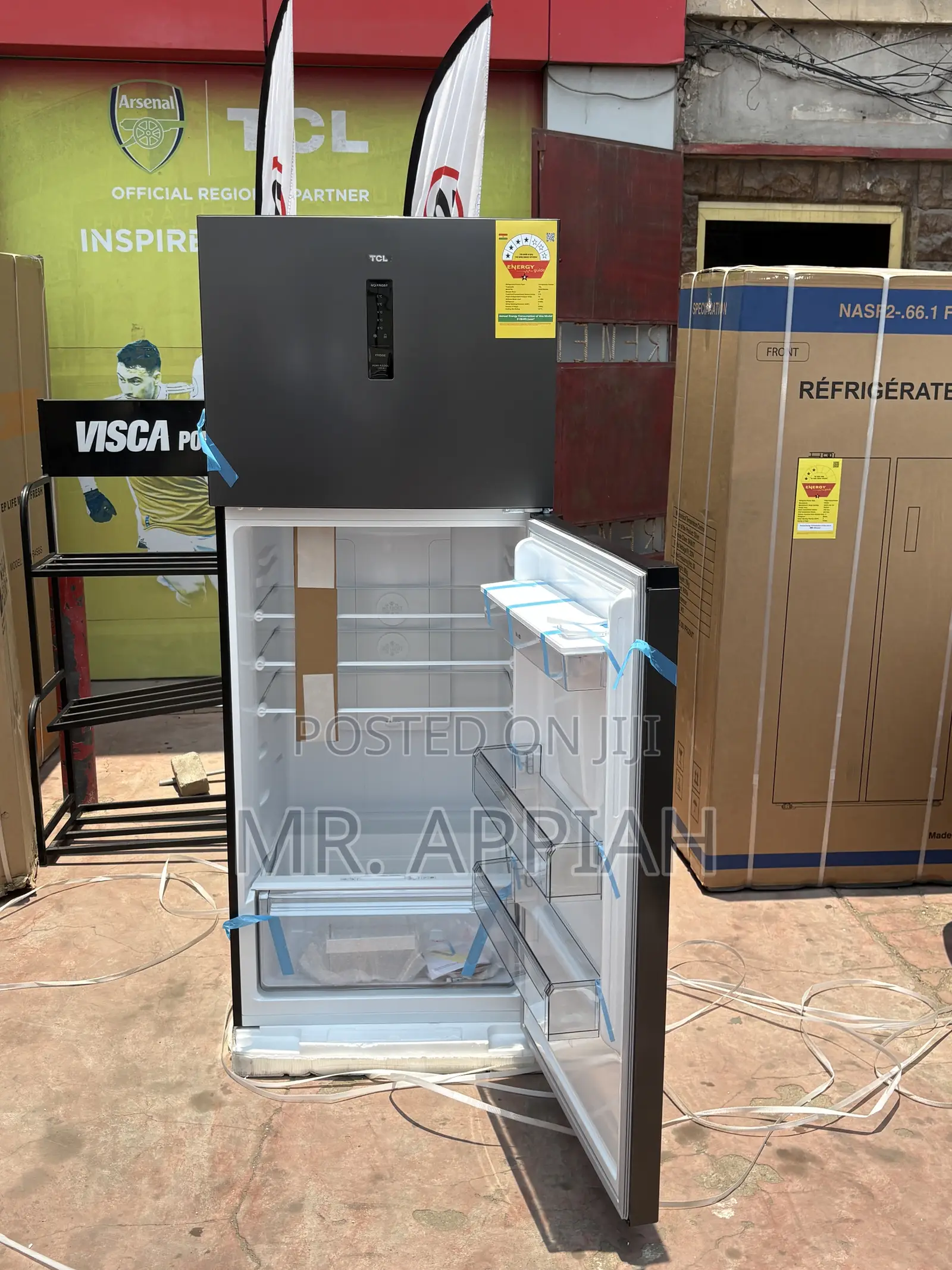 Original TCL P826tmn—635l Top Mount Freezer Electric Fridge.
