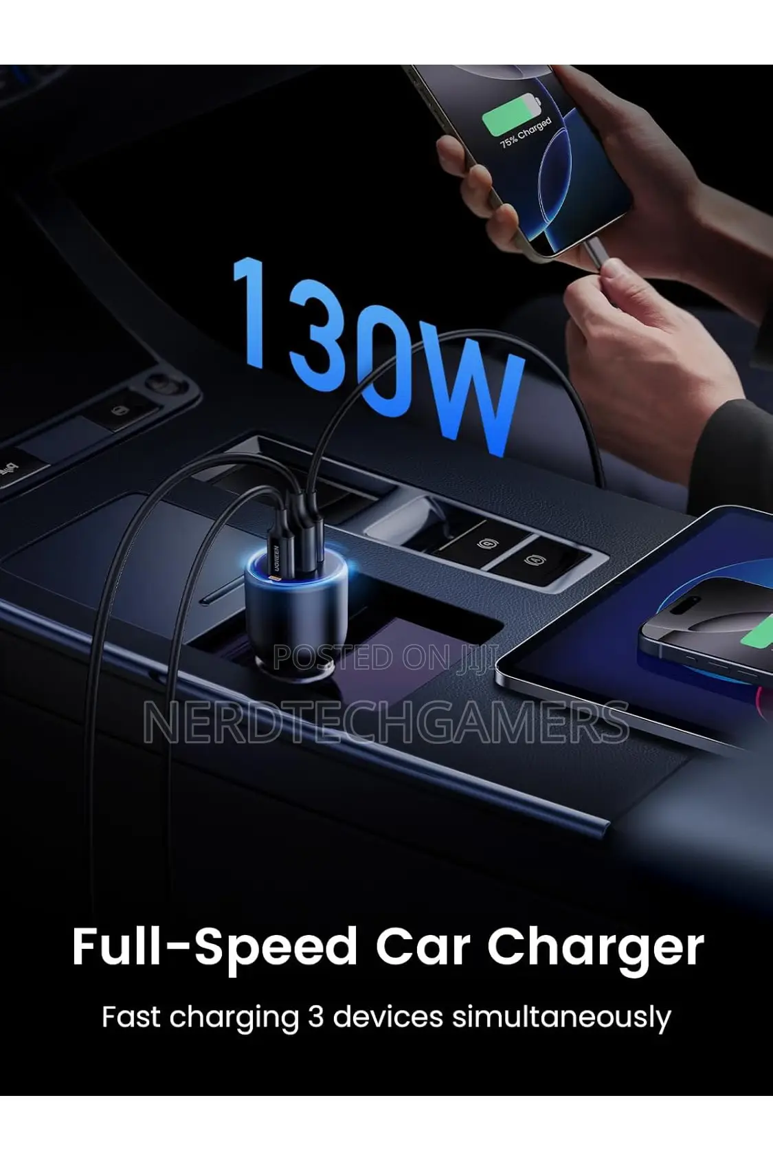 Ugreen 130w Usb C Car Charger, Pd 100w