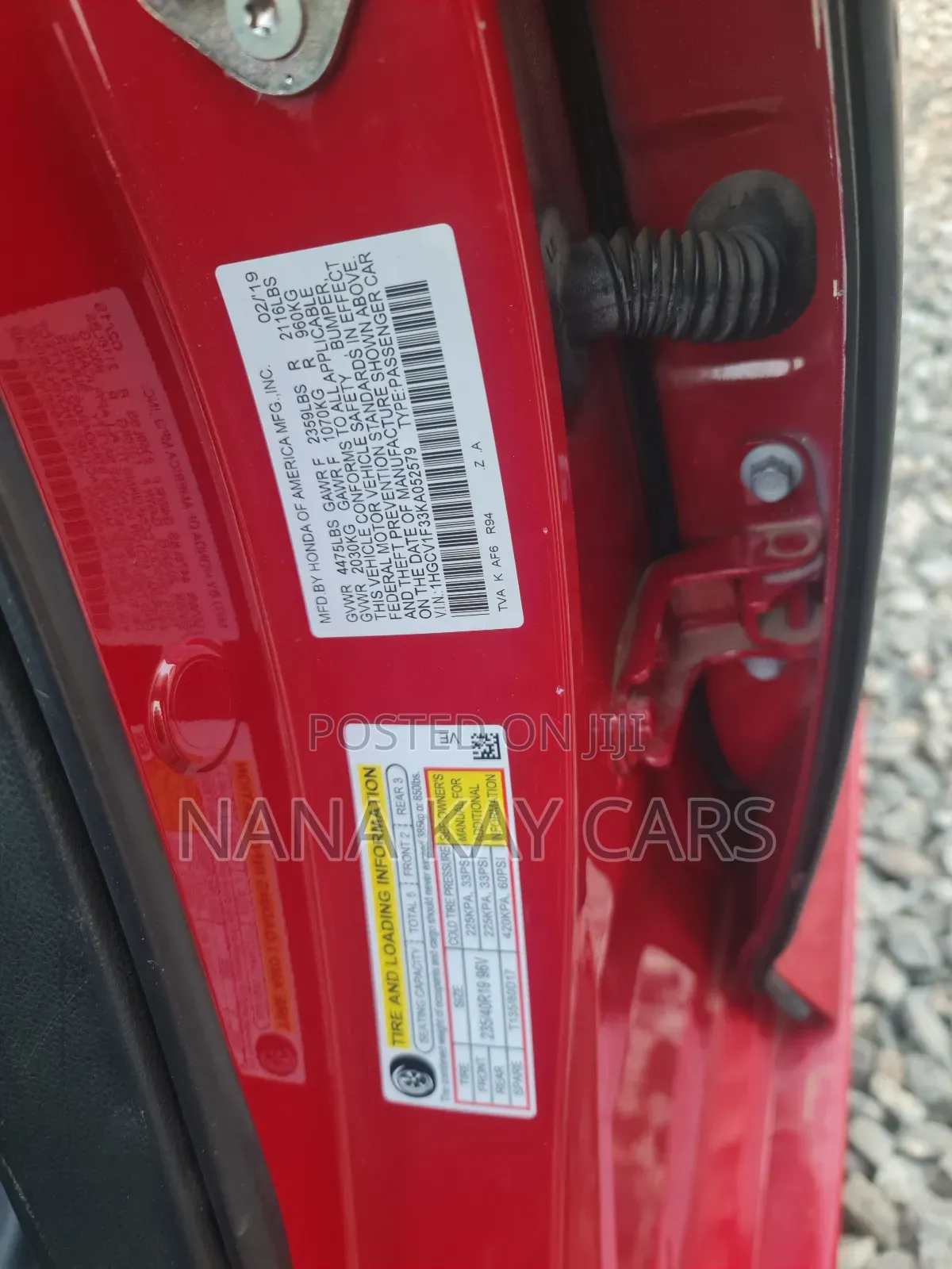 Honda Accord Sport (1.5L 4cyl Turbo CVT) 2019 Red
