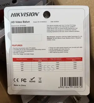Hikvision Video Balun /8mp Ds-1h18s/E(c) Model:2025