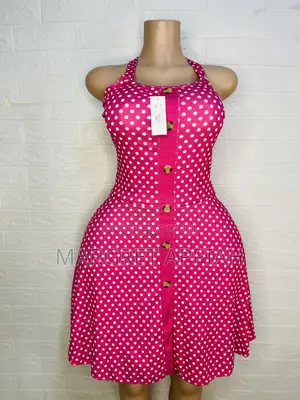 Bare Back Dress With Dot Design